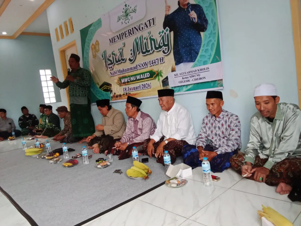 Peringati Isra Mi’raj, MWC NU Kecamatan Waled Gelar Pengajian dan Doa Bersama di Kantor MWC NU