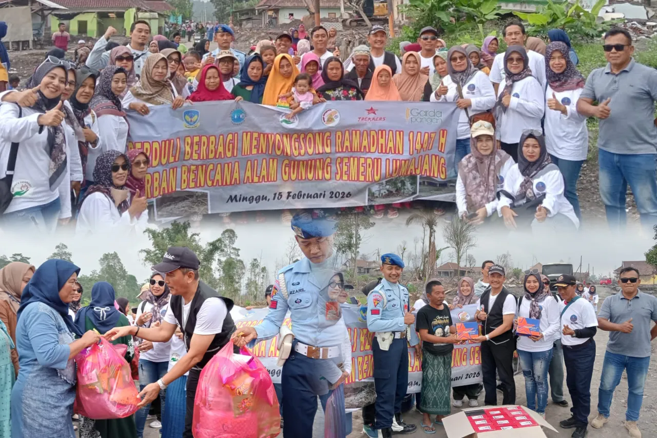 Baksos’e Surabaya dan TNI AU Salurkan 150 Paket untuk Korban Erupsi Gunung Semeru Jelang Ramadhan 1447 H