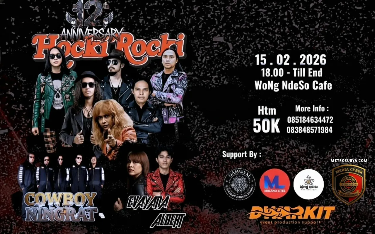 Rayakan 12 Tahun Bertransformasi , Group Band Hocki Rocki Guncang Panggung Rock Malang