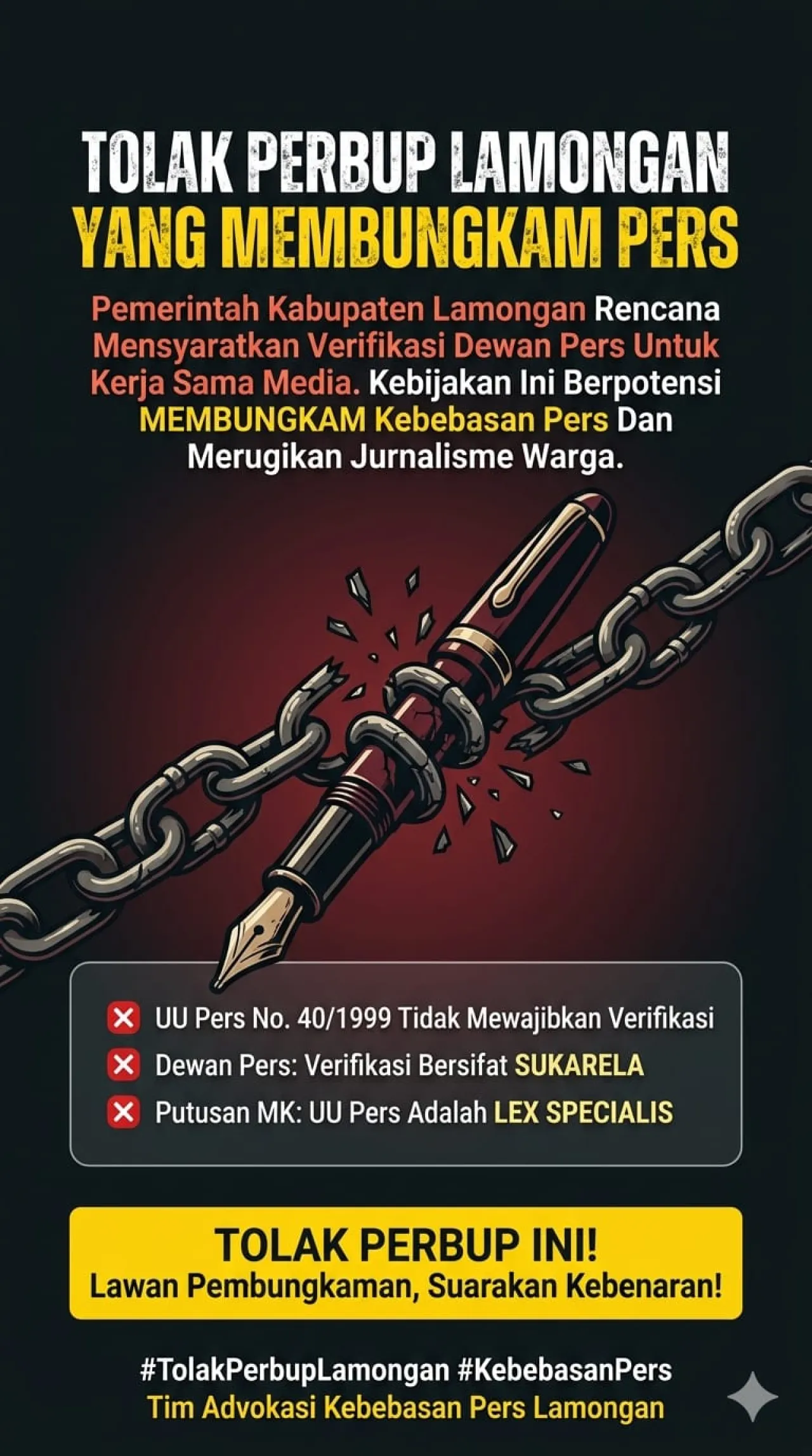 Rencana Perda Pers Lamongan Tuai Polemik, Sejumlah Komunitas Wartawan Suarakan Kritik