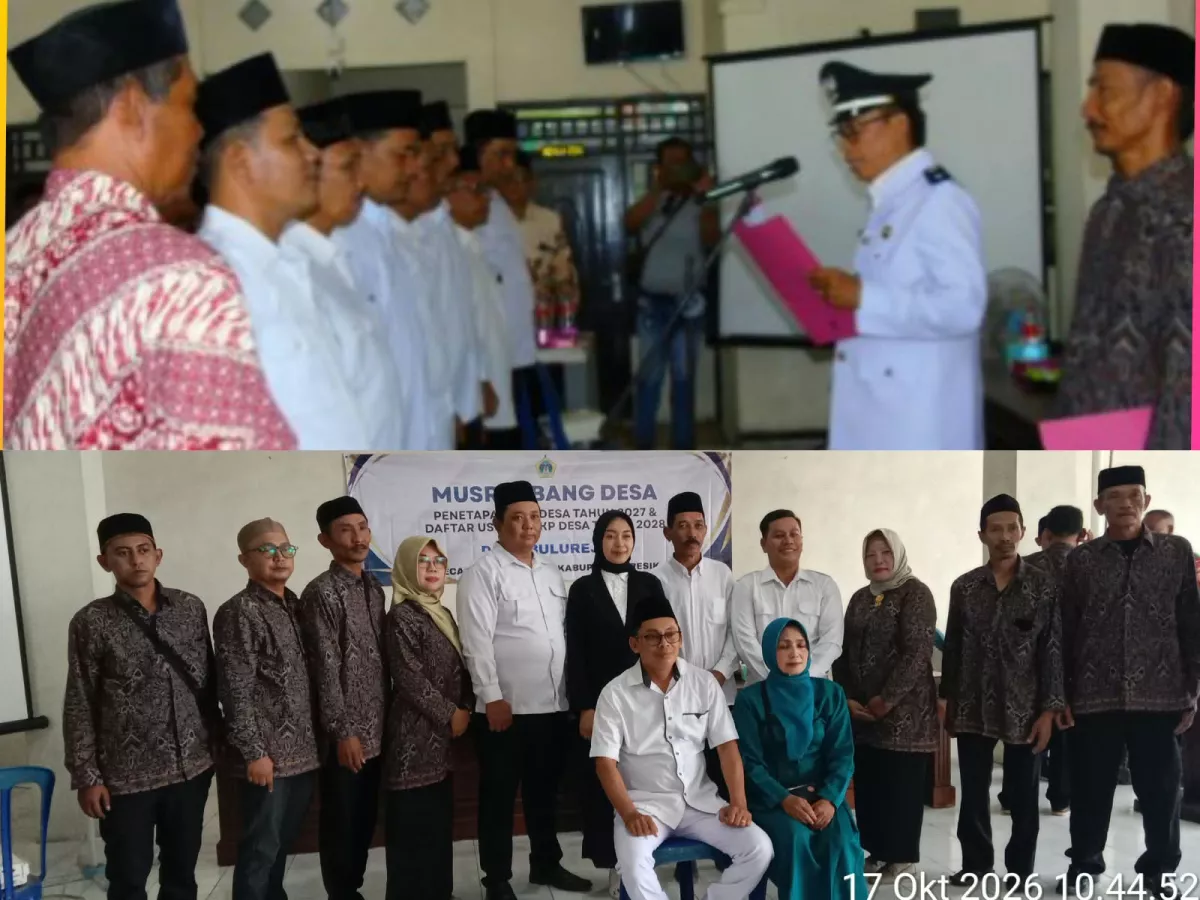 Pemdes Bulurejo Benjeng Gelar Tiga Agenda Penting Sekaligus: Pelantikan Perangkat, Panitia BPD, dan Musrenbangdes