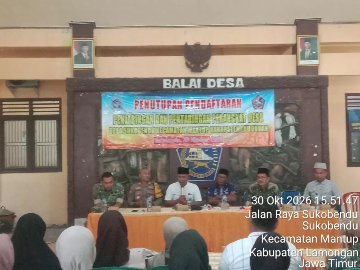 Penutupan Pendaftaran Calon Perangkat Desa Sukobendu, Proses Berjalan Transparan dan Diawasi Pihak Terkait