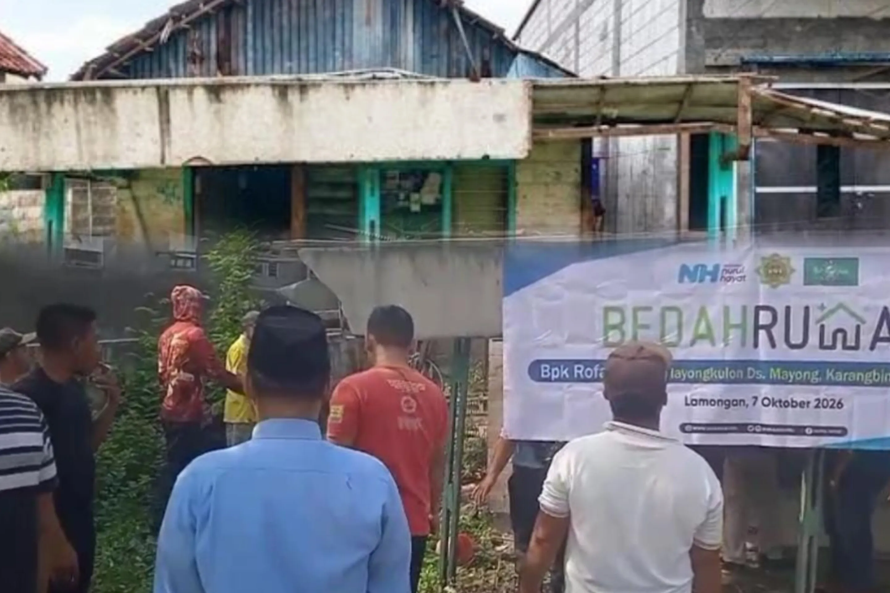 Peduli Warga Kurang Mampu, MWC NU Karangbinangun Bersinergi Bedah Rumah di Mayong