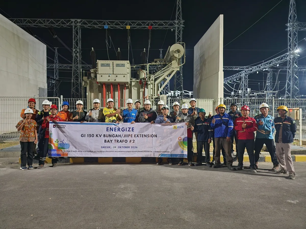 Wujud Sinergi Lintas Instansi, PLN UIP JBTB Sukses Lakukan Energize Trafo Tenaga 2 (60 MVA) GI 150 kV Bungah