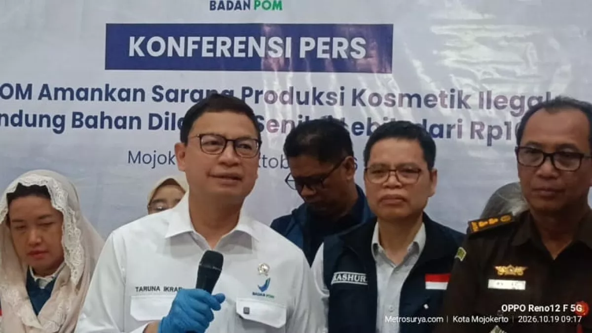BPOM Ungkap Temuan Kosmetik Ilegal di Mojokerto, Barang Bukti Capai Rp16,17 Miliar