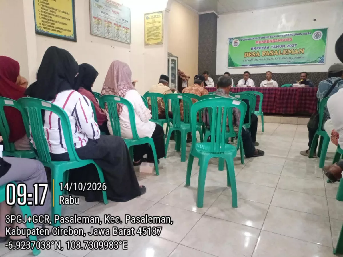 Musrenbang Desa Pasaleman Sepakati RKP Desa 2027 dan Tiga Prioritas Usulan Pembangunan 2028