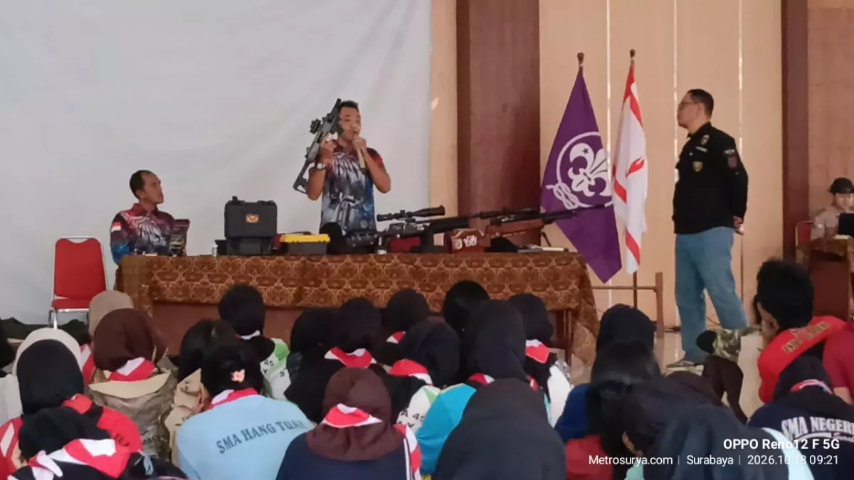 200 Anggota Pramuka Surabaya Ikuti Pembekalan Bela Negara, GANAS 825 SC Berikan Edukasi Olahraga Menembak