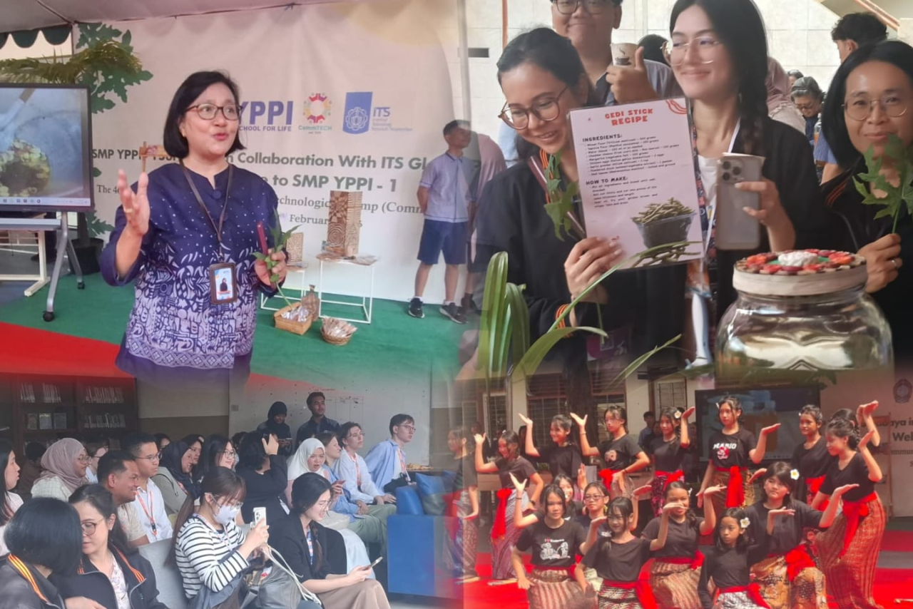 Kepala SMP YPPI-1 Surabaya, Dra. Titris Hariyanti Utami, M.Si., "Sekolah YPPI-1 Surabaya Kelola Limbah Batik Gedi Jadi Lilin Aromaterapi, Tamu 10 Negara Ikut Belajar SDGs,"