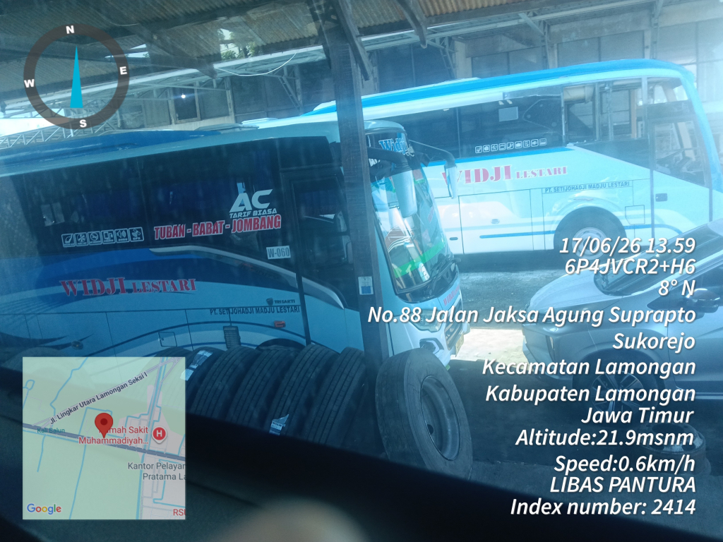 Bus masuk garasi kurang lebih 1 jam di Lamongan untuk melakukan perbaikan