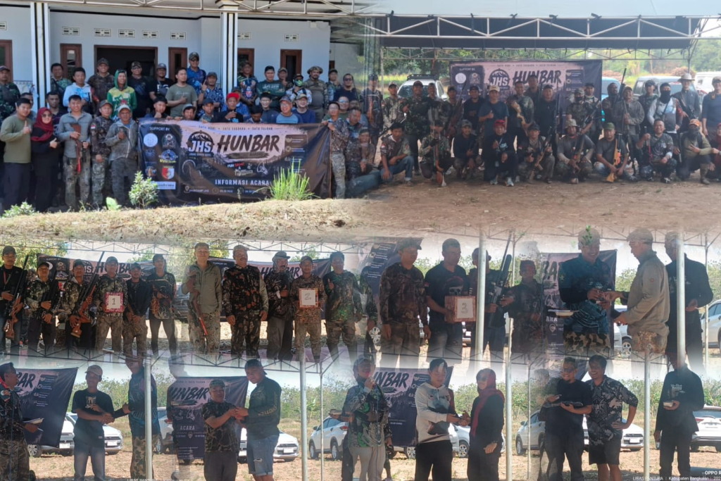 Foto: Suasana HUNBAR KSAI–JHS Bangkalan 2026 yang diikuti puluhan pegiat olahraga menembak berburu dari berbagai daerah di Jawa Timur dan Madura. Selain kompetisi berburu hama tupai, panitia juga menggelar pembagian hadiah bagi para juara serta pengundian